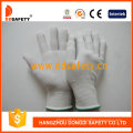 Белый PVC ставит точки одна сторона нейлон защитные перчатки с CE (DKP413)
